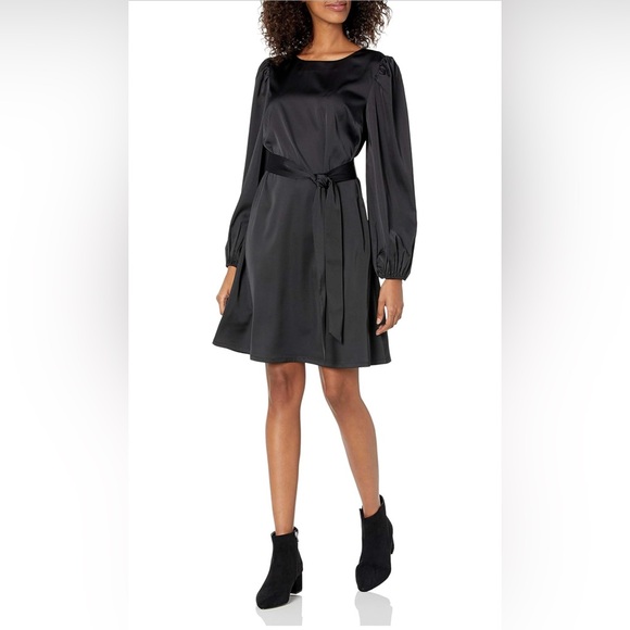 The Drop Dresses & Skirts - NWT TheDrop Shopdandy Black Long Sleeve Satin - effect Dress
